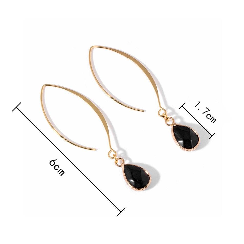 Black Drop Charm Lady Cute Dangle Earrings for Women Jewelry Girls Earrings