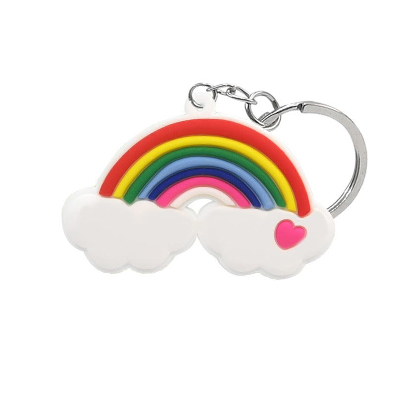 11 Styles PVC Keychain Colorful Rainbow Style New Keyring Fashion for Man Party