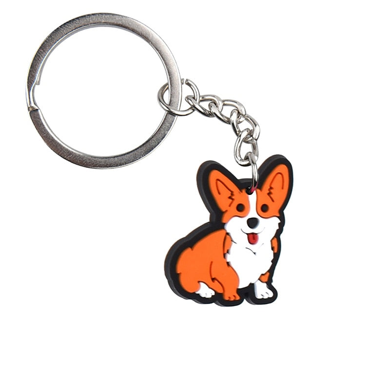 Corgi Dog PVC Keychain Keychain for Women Charm Key Chain Women Girls Key Ring