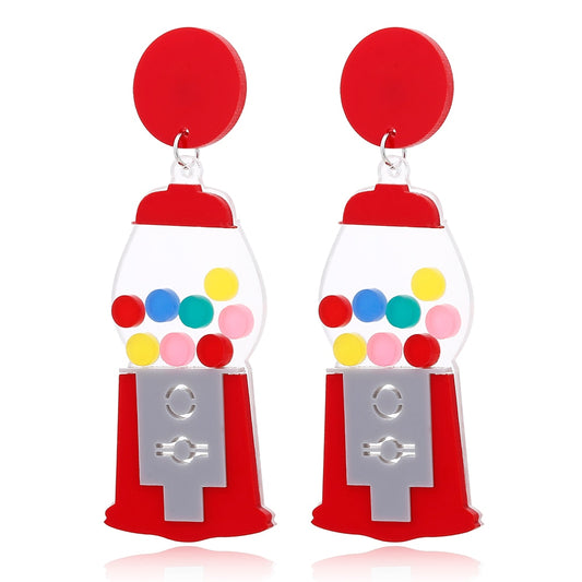 Gum Machine Drop Earrings Women Travel Fashion Cartoon Earrings Creative Jewelry