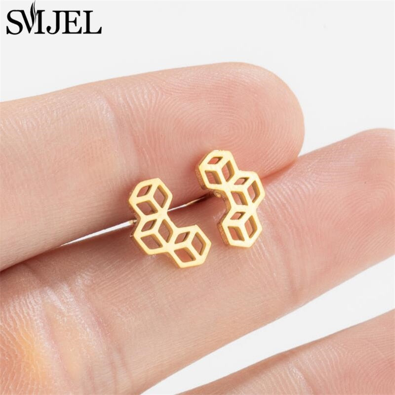 Cubes Fashion Earrings Minimalist Creative Style Ear Studs Earrings