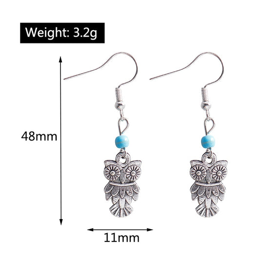Cute Owl Feather Dangle Drop Earrings Women Gifts Earring Cute Girls Eardrop