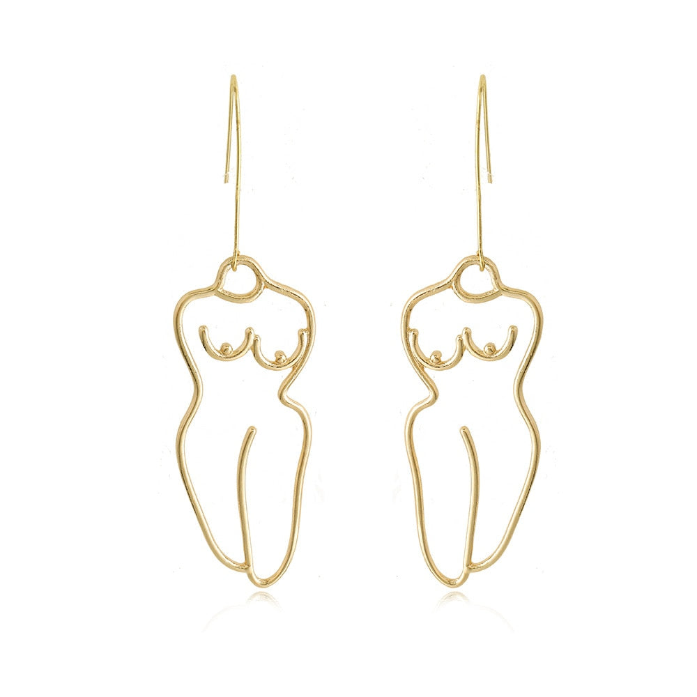 Female Hips Abstract Drop Earrings Women Travel Fashion Cartoon Earrings