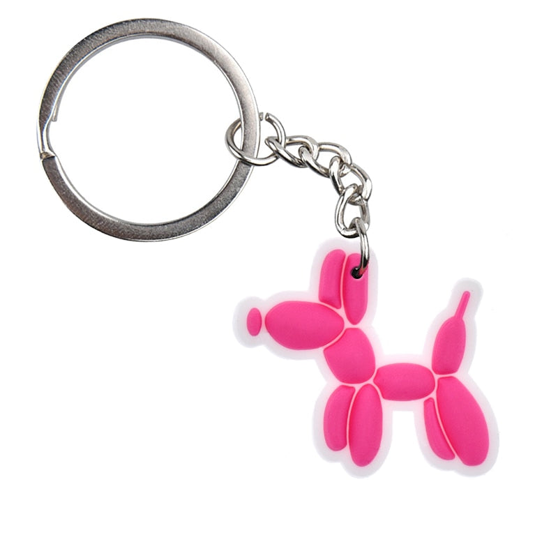 Balloon Dog PVC Pink Keychain Keyring Cute Key Chain Keychains Bag Car Hanging