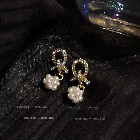 Rhinestone Loop Drop Earrings Women Party Wedding Jewelry Dangle Gifts Earrings