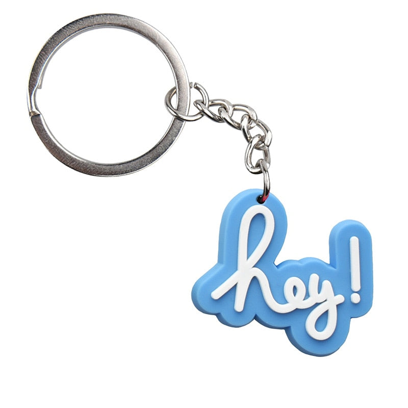 HEY Blue Keychain Car Keyring Cartoon Creative Pendant Souvenir Gift