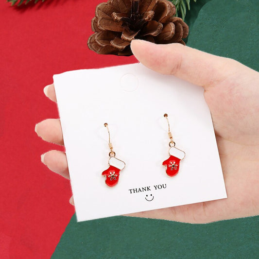 Christmas Red Mittens Drop Earrings Women Gifts Earring Cute Girls Eardrop