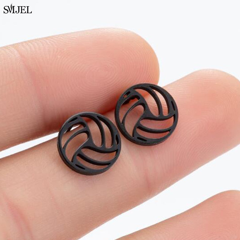 Ball Design Stainless Steel Earrings Women Jewelry Small Studs Gifts Earring