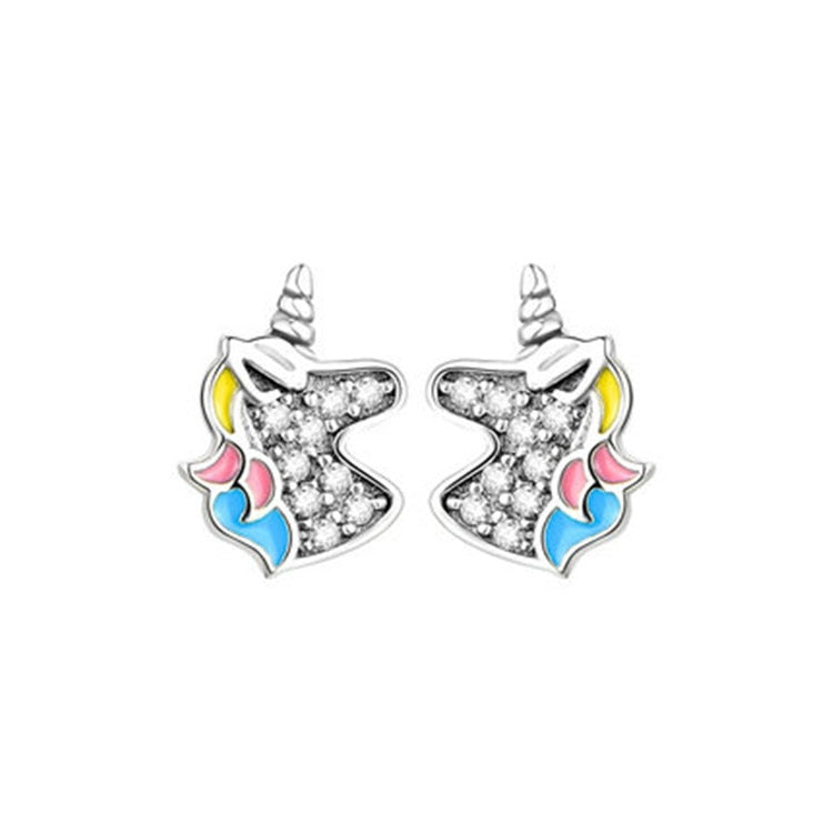 18 Styles Cute Unicorn Cartoon Fashion Stud Earrings Women Girl Earrings Jewelry