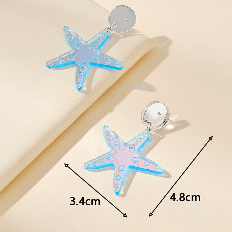 Starfish Drop Earrings Women Travel Fashion Cartoon Earrings Creative Jewelry