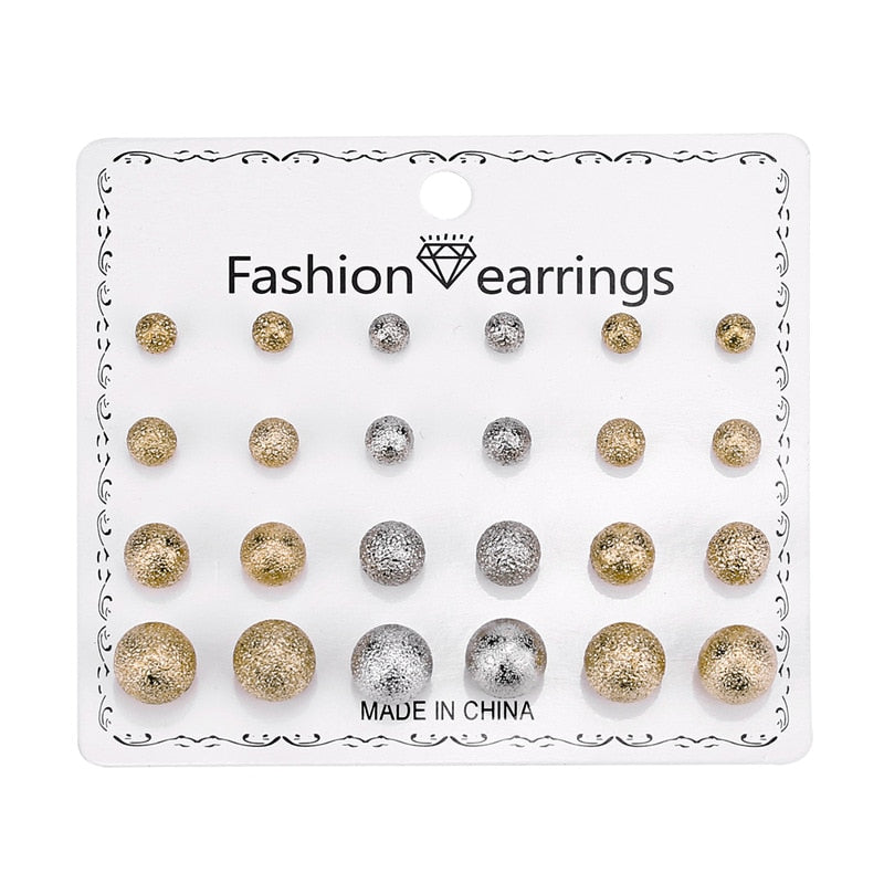 Glitter Balls Stud Earrings Women gift Earring Fashion Charm Statement Jewelry