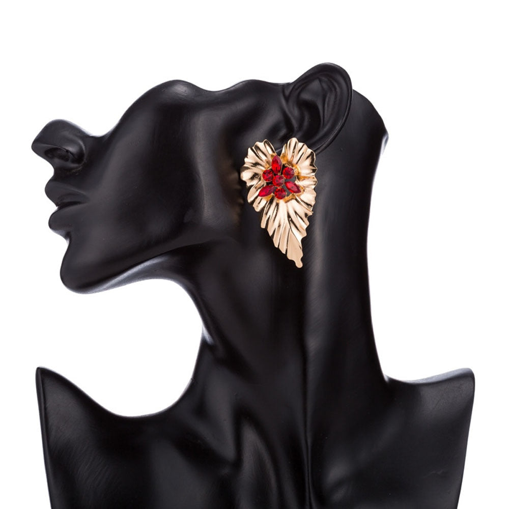 Large Leaf Earring Studs Ear Ornaments Gift Earrings Jewelry Accessories