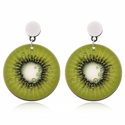 Acrylic Kiwi Drop Earrings Women Travel Fashion Cartoon Earrings Creative