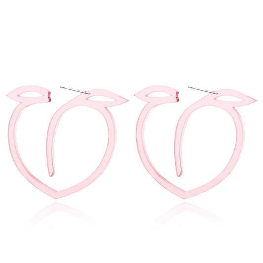 Peach Acrylic Drop Earrings Women Travel Fashion Cartoon Earrings Creative