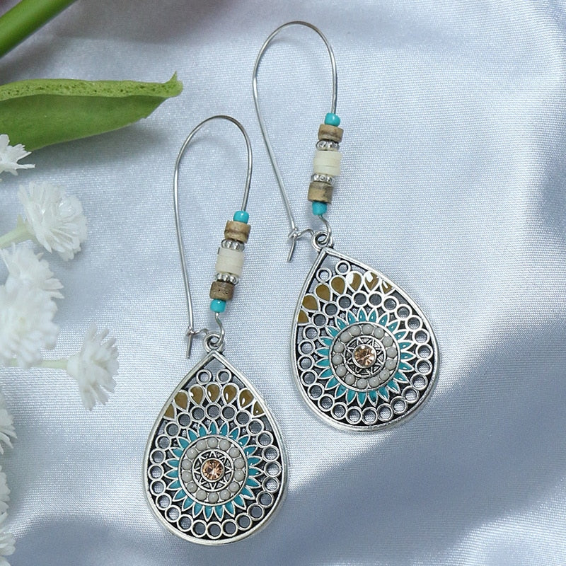 Mandala Drop Bohemian Dangle Earrings Fashion Party Girls Pendant Earrings Women