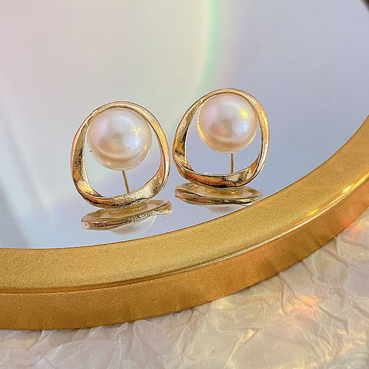 Big Faux Pearl Stud Earrings Women Wedding Vintage Earrings Gifts Accessories