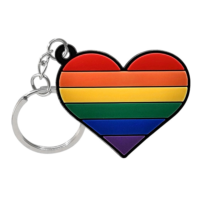 11 Styles PVC Keychain Colorful Rainbow Style New Keyring Fashion for Man Party