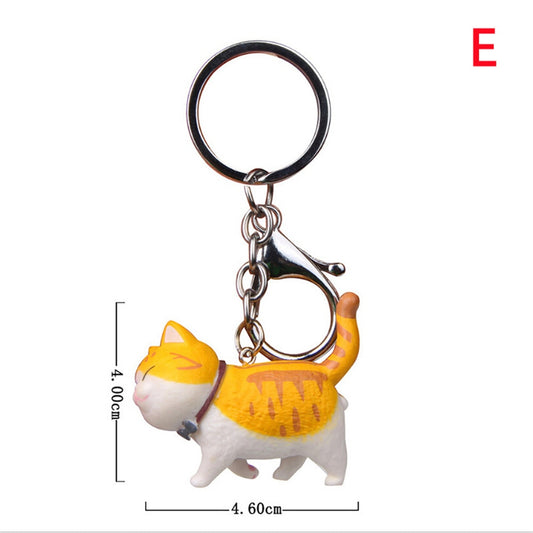 9 Colors Cute Cartoon Cat Pendant Keychain Fashion Bag Charms Ornament for Men