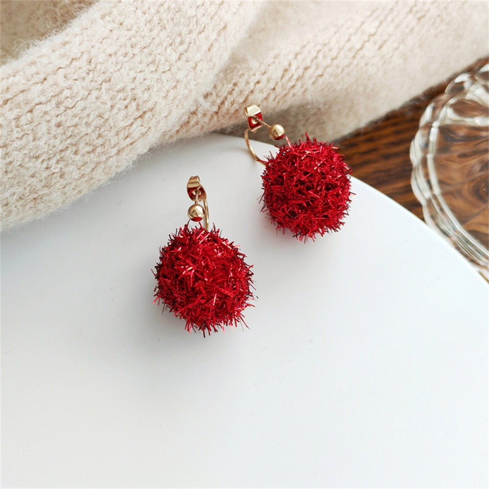Ornament Ball Drop Earrings Women Party Cute Art Jewelry Dangle Gifts Earrings