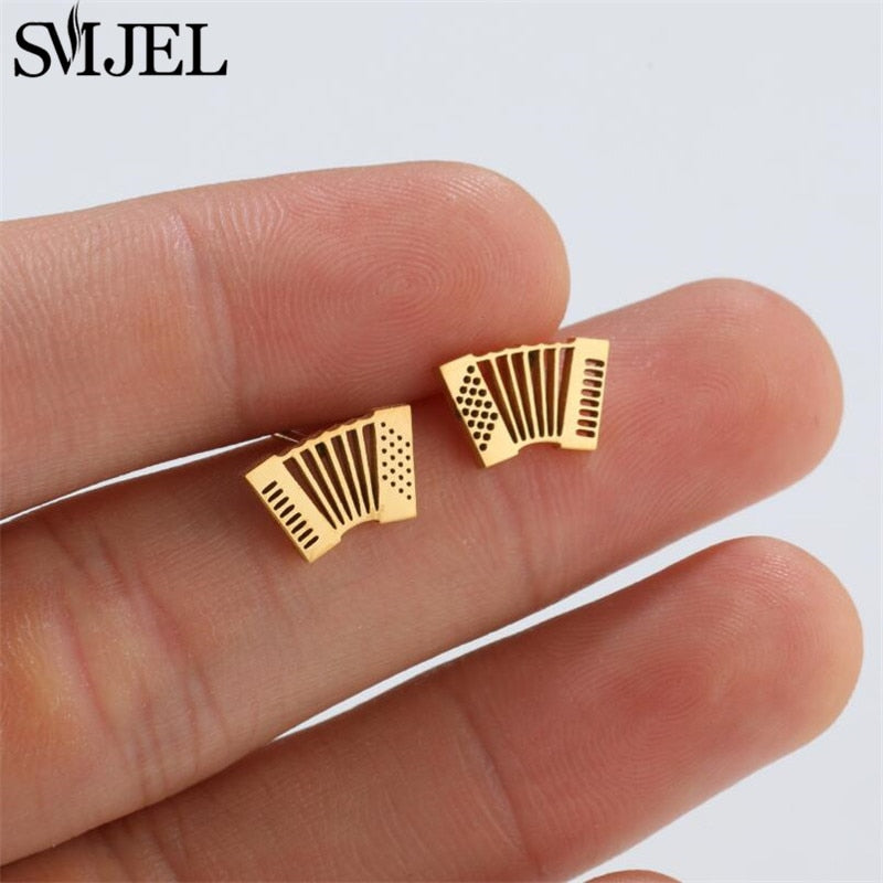 Music Instrument Fashion Earrings Minimalist Creative Style Ear Studs Earrings