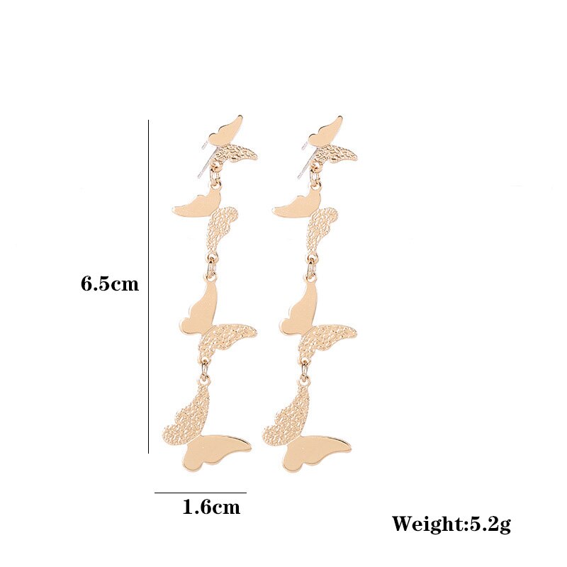 Layered Butterfly Drop Earrings for Fashion Stylish Jewelry Drop Earrings