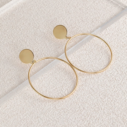 Minimalistic Circle Dangle Earrings for Fashion Stylish Jewelry Drop Earrings