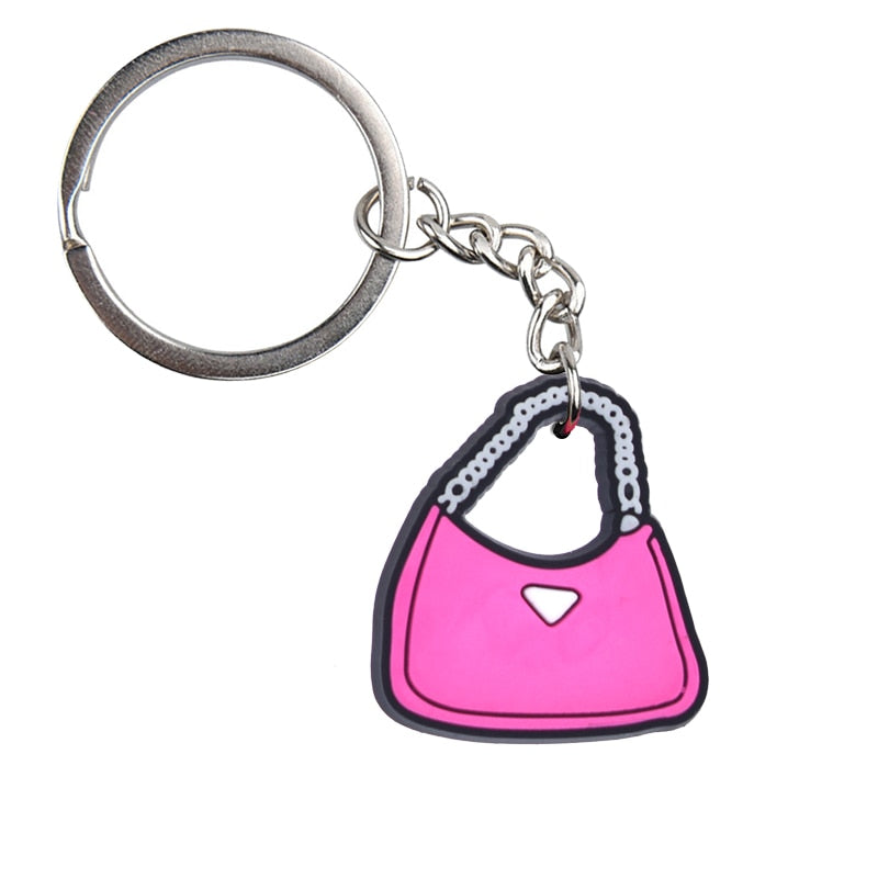 Pink Purse PVC Pink Keychain Keyring Cute Key Chain Keychains Bag Car Hanging
