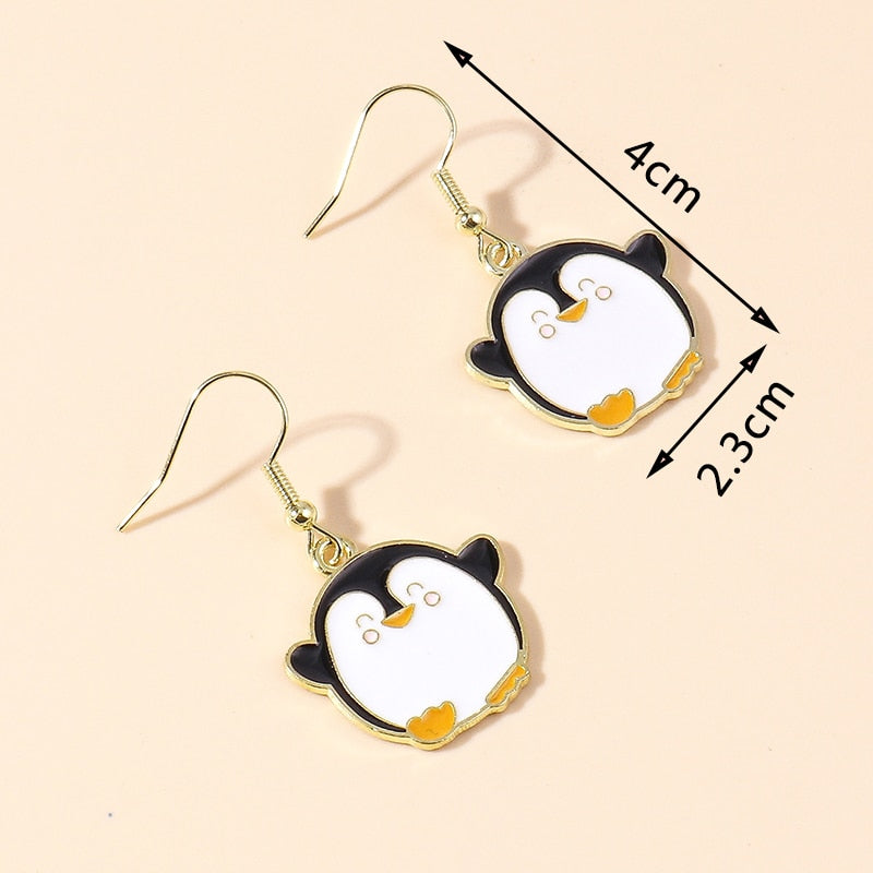 Cute Penguin Drop Earrings Women Creativity Jewelry Cute Earring Girls Gift