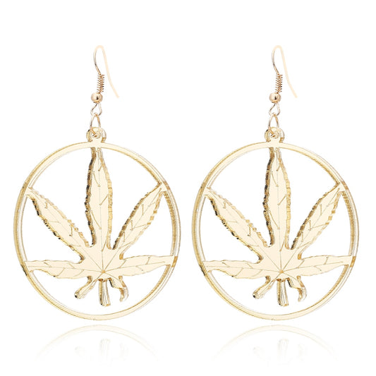 Leaf Acrylic Drop Earrings Women Travel Fashion Cartoon Earrings Creative