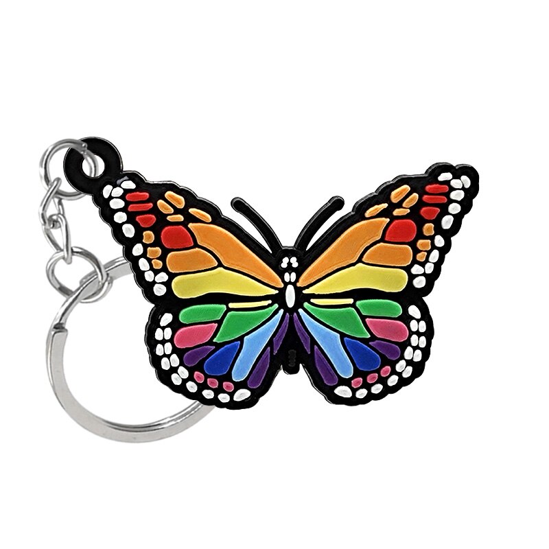 11 Styles PVC Keychain Colorful Rainbow Style New Keyring Fashion for Man Party