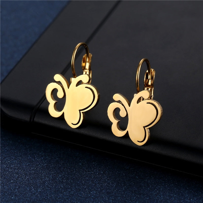 Butterfly Mini Small Stud Earrings Stainless Steel Women Party Gifts Charms