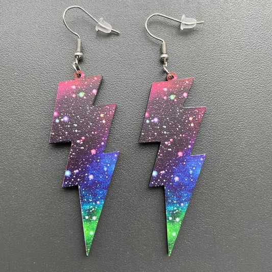 Star Sky Big Lightning Dangle Earrings Women Girl Fashion Trendy Jewelry