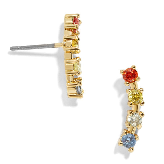 Multicolor Rhinestone Creative Studs Earrings Fashion Geometric Crystal Studs