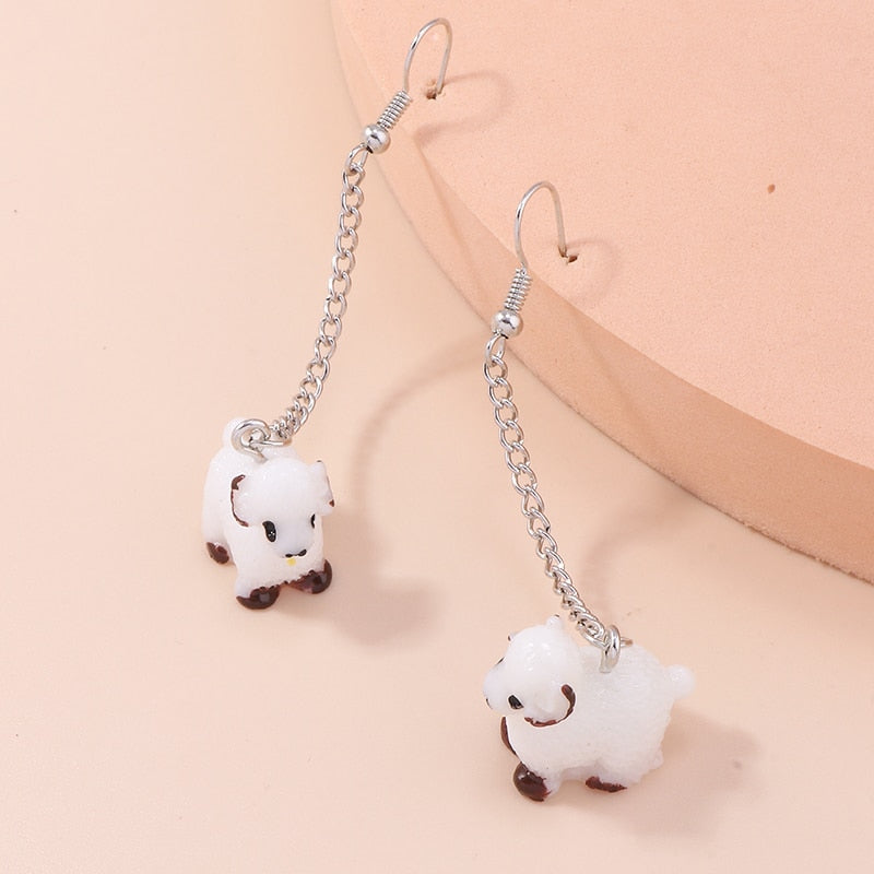 Cartoon Sheep Dangle Earrings Women Charms Earring Fashion Creative Jewelry