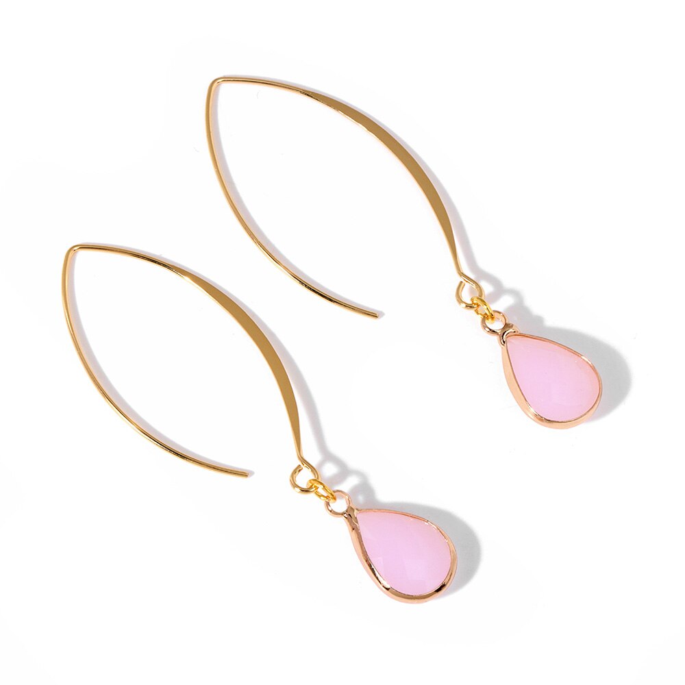 Baby Pink Drop Charm Lady Cute Dangle Earrings for Women Jewelry Girls Earrings