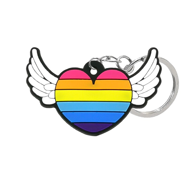 11 Styles PVC Keychain Colorful Rainbow Style New Keyring Fashion for Man Party