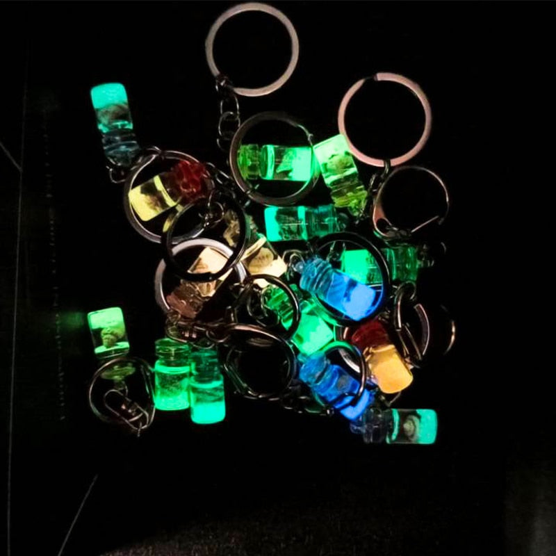 Yellow Luminous Bottle Keychain Gift Cute Charms Keyring Souvenir Handbag