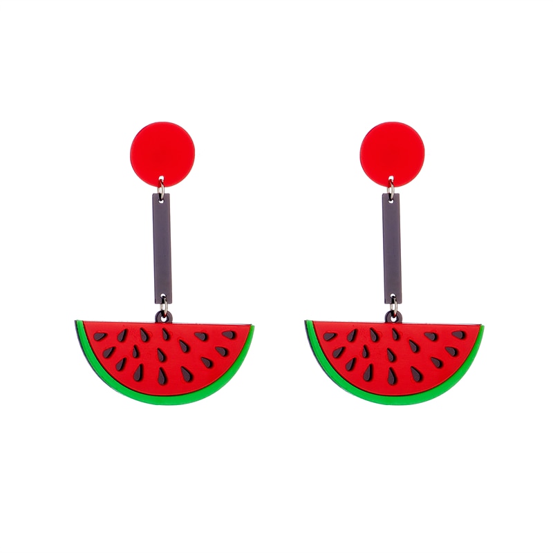 Red Watermelon Drop Earrings Hip Hop Art Women Party Jewelry Ear Fashion Pendant