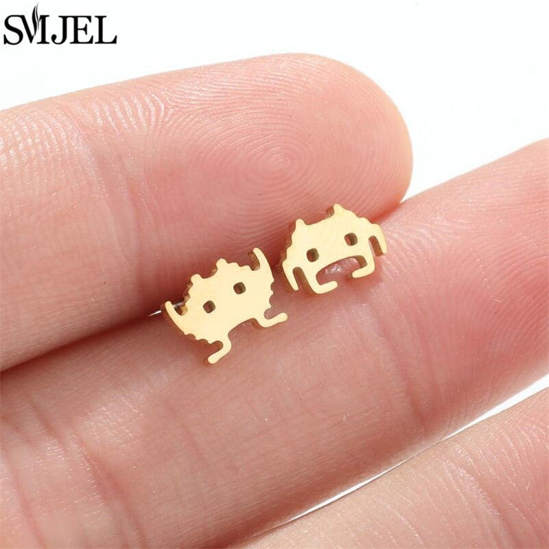 Digital Computer Sign Fashion Earrings Minimalist Creative Style Ear Studs