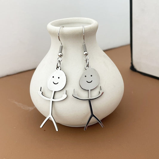 Stickman Funny Drop Earrings Women Travel Fashion Cartoon Earrings Creative