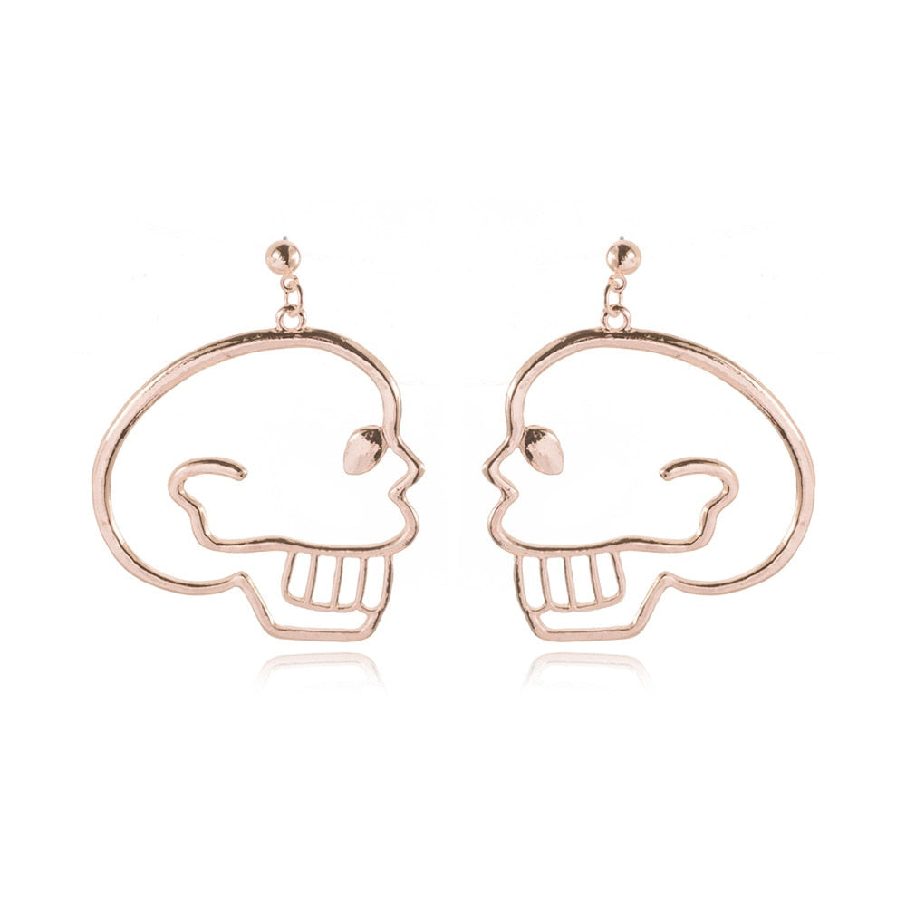 Retro Abstract Skull Drop Earrings Women Travel Fashion Cartoon Earrings
