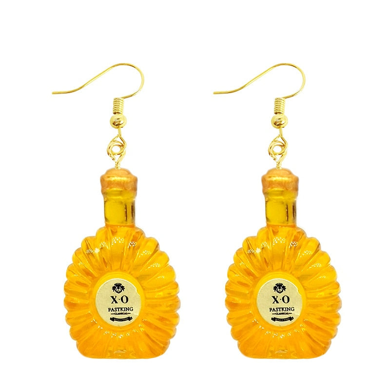 XO Funny Design Bottle Dangle Drop Earrings Women Fashion Creative Art Cute