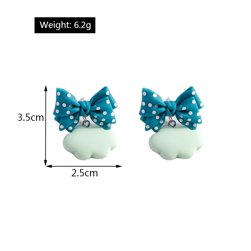Light Green Cloud Stud Earrings Women Gifts Earring Cute Girls Eardrop Jewelry