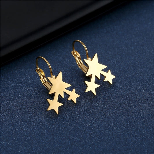 Multi Stars Stud Earrings Stainless Steel Women Party Gifts Charms Earring
