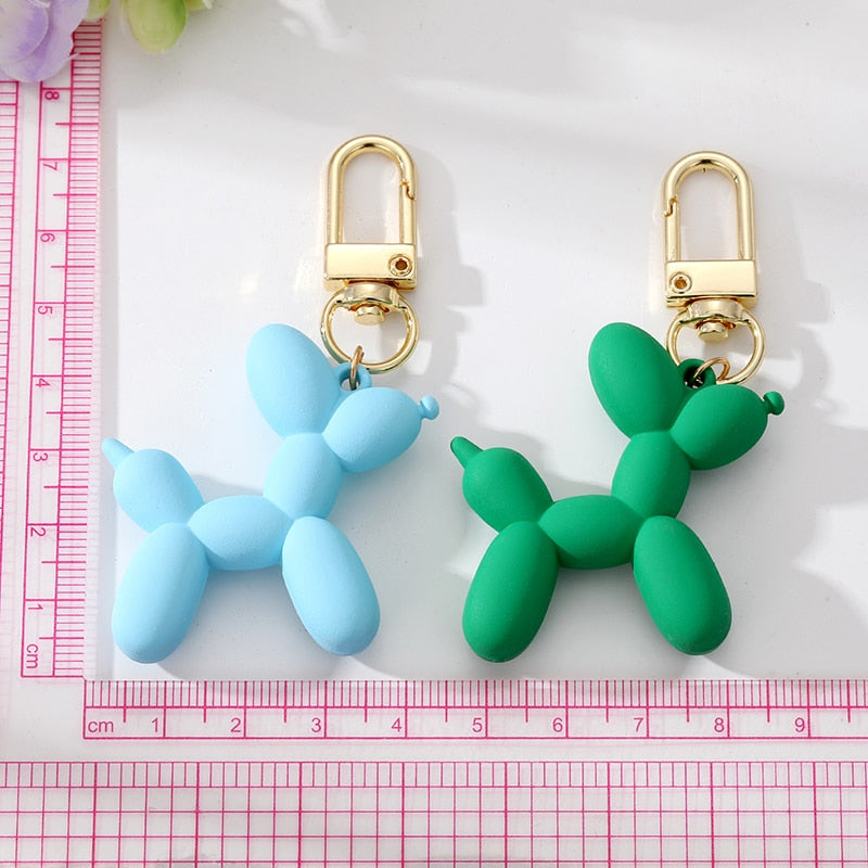 11 Styles Resin Cartoon Balloon Dog Animal Keychains Key Ring For Women Men
