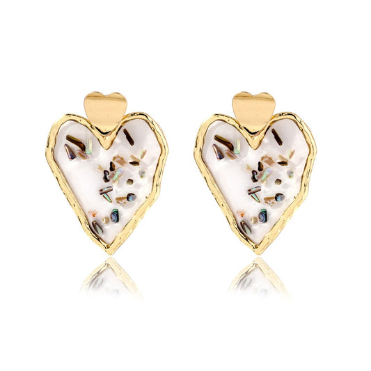 Heart Resin Drop Earrings Women Fashion Creative Art Cute Stylish Jewelry