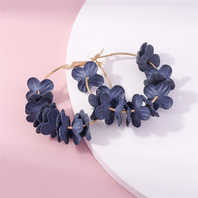 Greish Blue Hoop Earrings Women Charms Earring Fashion Creative Jewelry