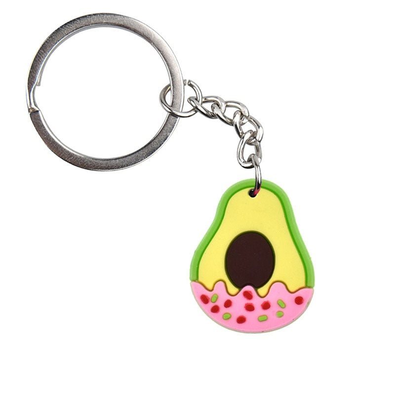 Dipped Avocado Cartoon Keyring Cute Creative Fashion Keychains Bag Pendant Gift