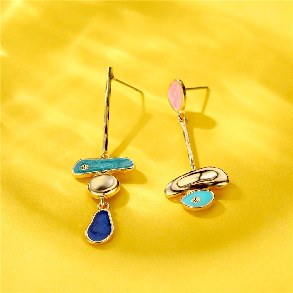 Irregular Baroque Shape Blue Dangle Earrings Charms Jewelry Fashion Creative