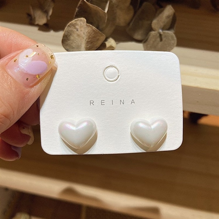 Heart Love Stylish Fashion Earings Jewelry Small Stud Earrings Women Girls